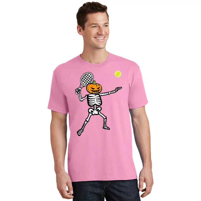 Halloween Pumpkin Skeleton Tennis Costume T-Shirt