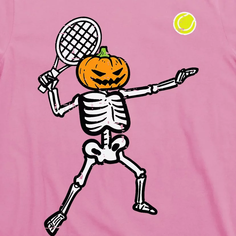 Halloween Pumpkin Skeleton Tennis Costume T-Shirt