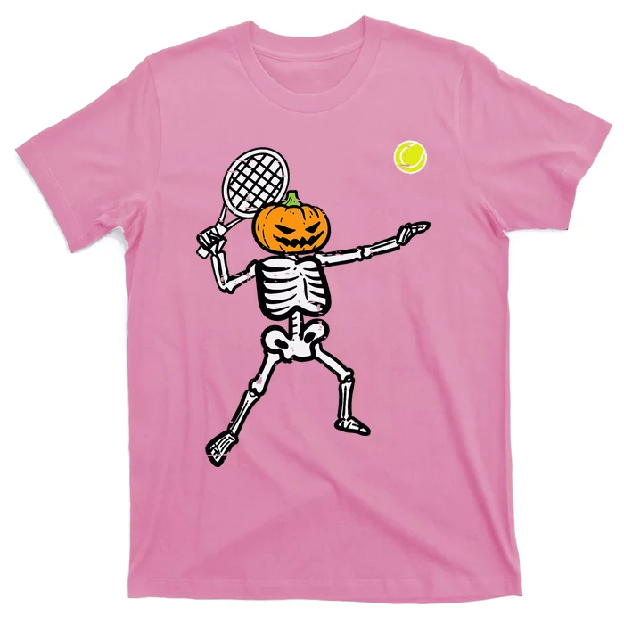 Halloween Pumpkin Skeleton Tennis Costume T-Shirt