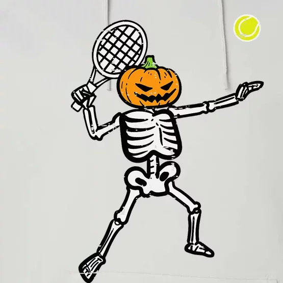 Halloween Pumpkin Skeleton Tennis Costume Performance Fleece Hoodie