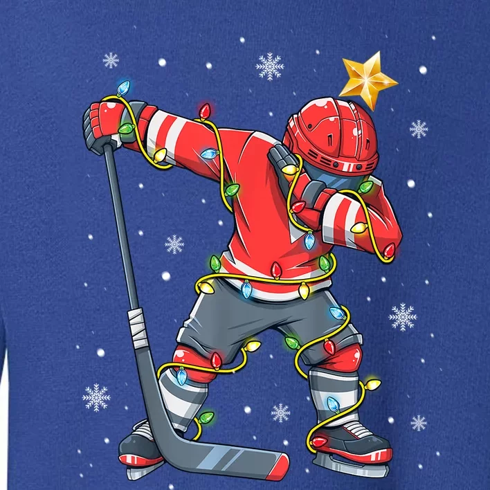 Hockey Player Santa Hat Christmas Lights Funny Xmas Meaningful Gift Toddler Sweatshirt