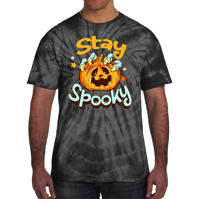 Halloween Pumpkin Stay Spooky Halloween Zombie Pumpkin Face Gift Tie-Dye T-Shirt