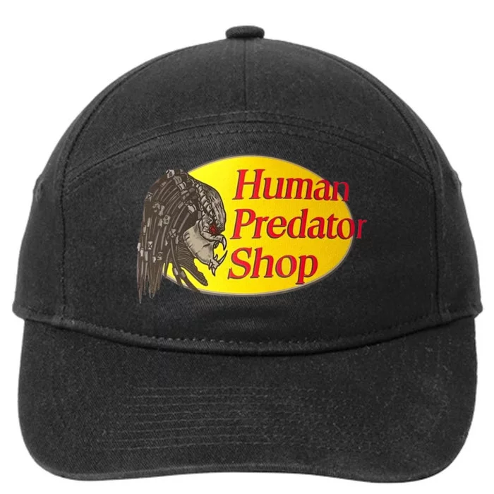 Human Predator Shop Funny 7-Panel Snapback Hat