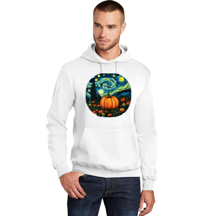 Halloween Pumpkin Starry Night Van Gogh Art Lovers Hoodie