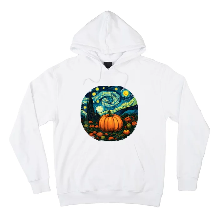 Halloween Pumpkin Starry Night Van Gogh Art Lovers Hoodie