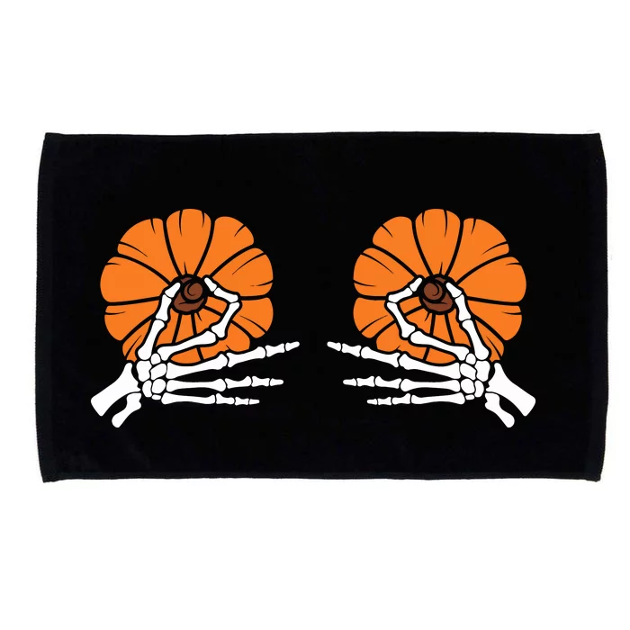 Halloween Pinch Skeleton Pumpkin Boobs Microfiber Hand Towel