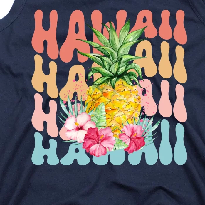 Hawaii Pineapple Summer Groovy Retro Tank Top