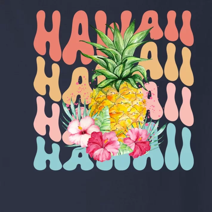 Hawaii Pineapple Summer Groovy Retro Toddler Long Sleeve Shirt