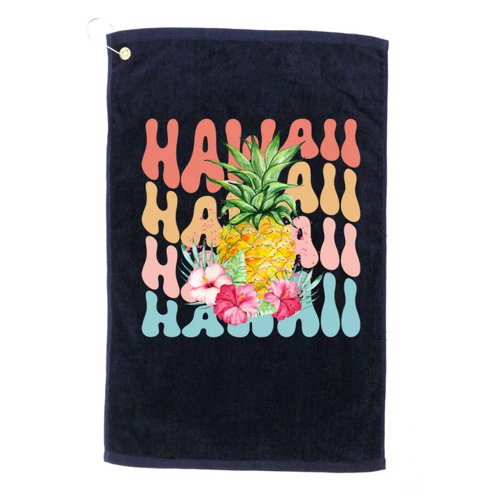 Hawaii Pineapple Summer Groovy Retro Platinum Collection Golf Towel