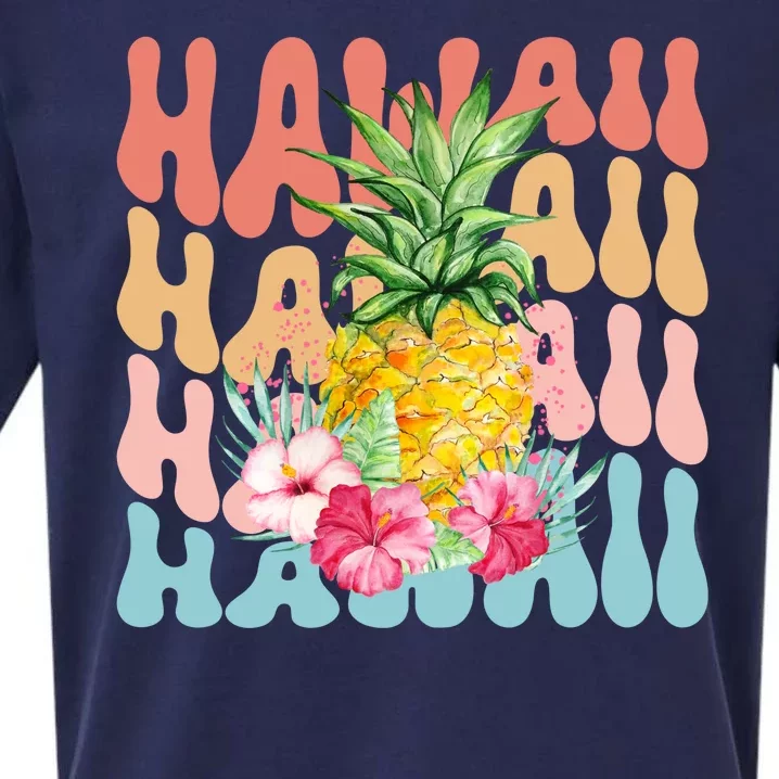 Hawaii Pineapple Summer Groovy Retro Sueded Cloud Jersey T-Shirt