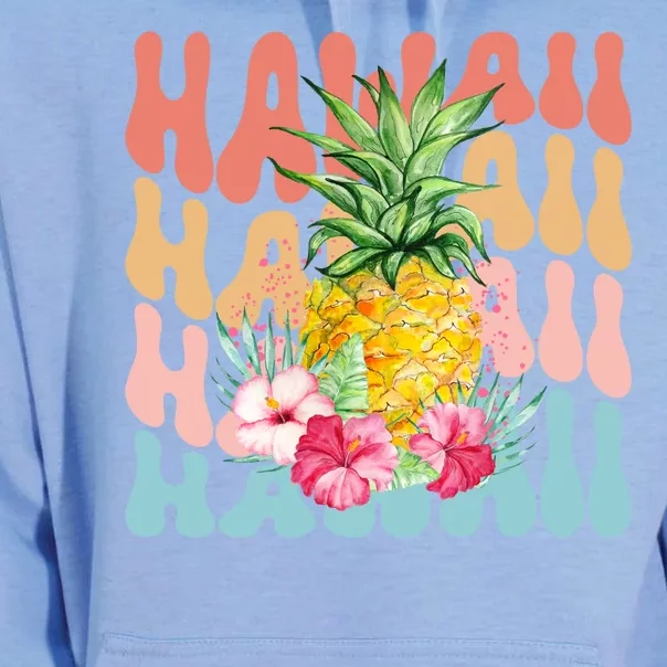 Hawaii Pineapple Summer Groovy Retro Unisex Surf Hoodie