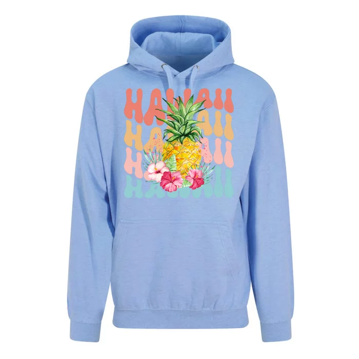 Hawaii Pineapple Summer Groovy Retro Unisex Surf Hoodie