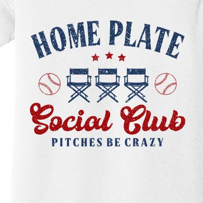 Home Plate Social Club Softball Baby Bodysuit