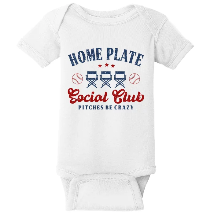 Home Plate Social Club Softball Baby Bodysuit