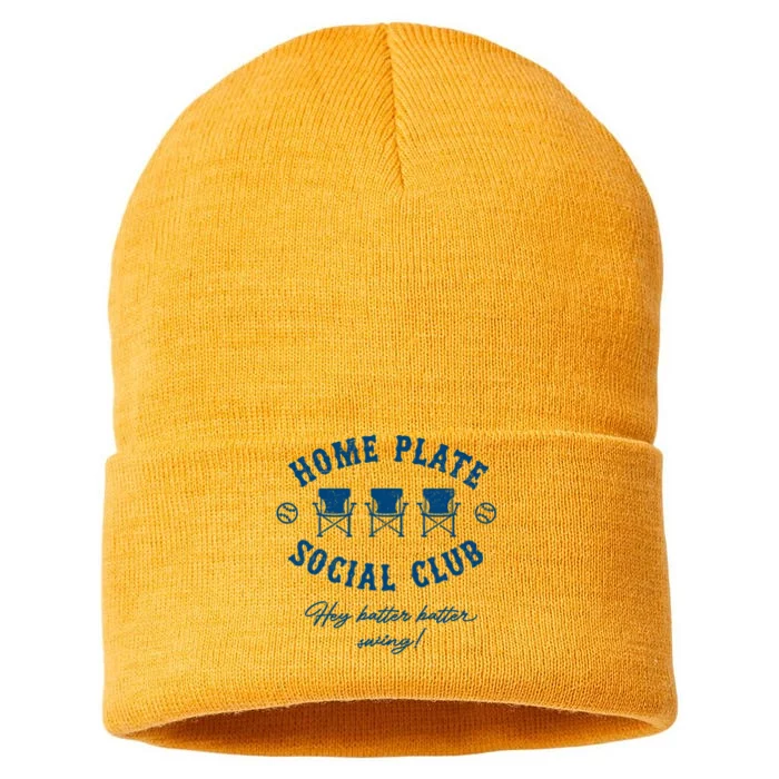 Home Plate Social Club Hey Batter Batter Swing Baseball Sustainable Knit Beanie