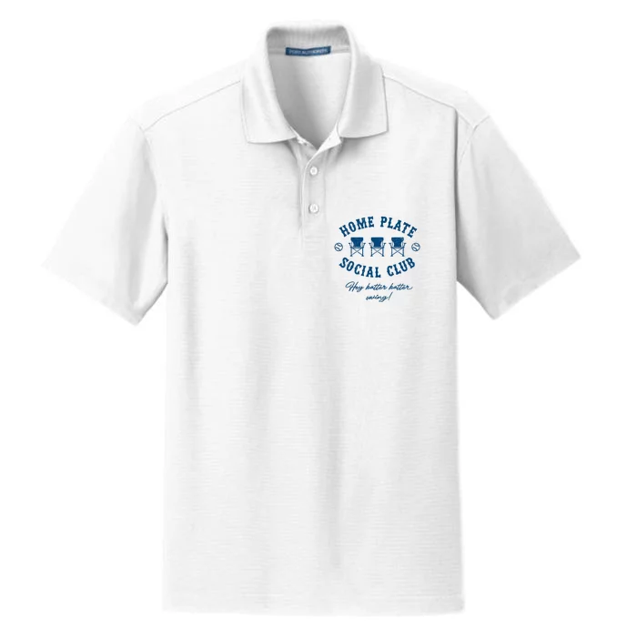 Home Plate Social Club Hey Batter Batter Swing Baseball Dry Zone Grid Performance Polo