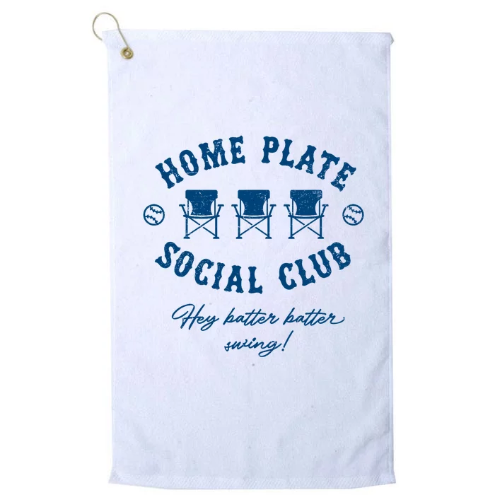 Home Plate Social Club Hey Batter Batter Swing Baseball Platinum Collection Golf Towel