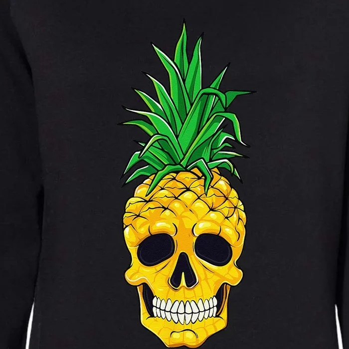 Hawaiian Pineapple Skull Summer Halloween Costume Goth Womens California Wash Sweatshirt