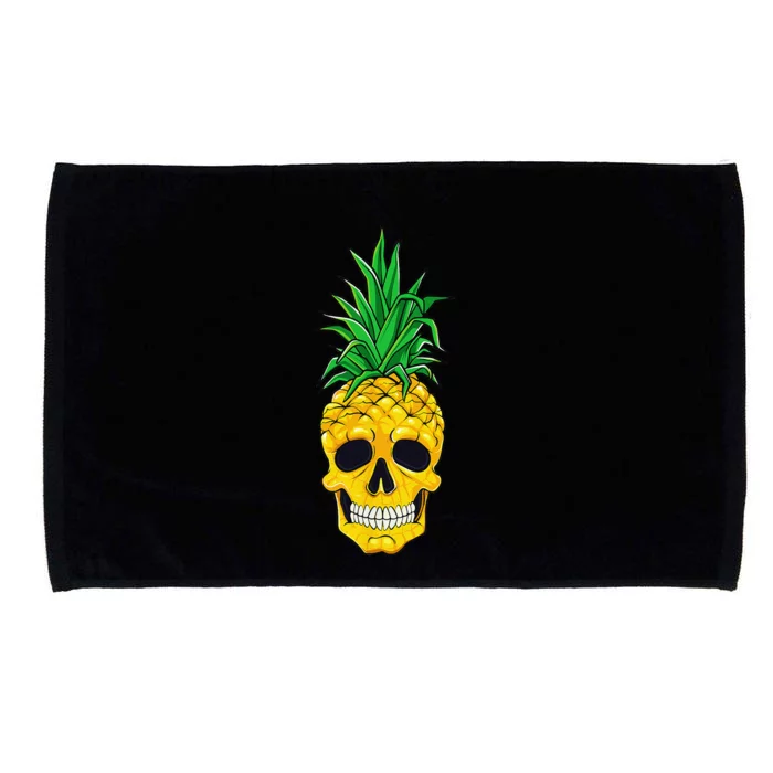 Hawaiian Pineapple Skull Summer Halloween Costume Goth Microfiber Hand Towel