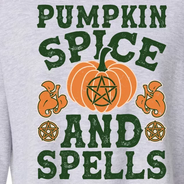 Halloween Pumpkin Spice And Spells Cropped Pullover Crew