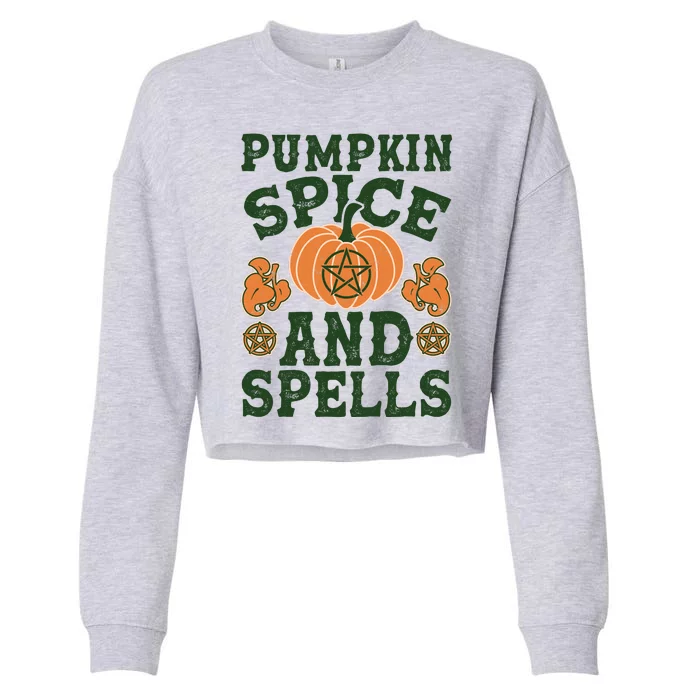 Halloween Pumpkin Spice And Spells Cropped Pullover Crew