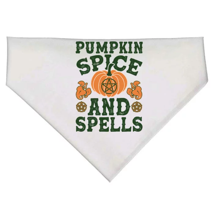 Halloween Pumpkin Spice And Spells USA-Made Doggie Bandana