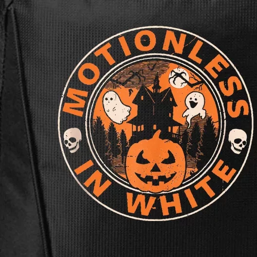 Halloween Pumpkin Scary Funny Motionlesses In White City Backpack