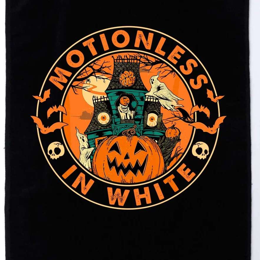 Halloween Pumpkin Scary Funny Motionlesses In White. Platinum Collection Golf Towel