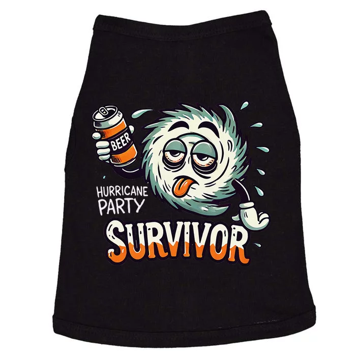 Hurricane Party Survivor Hungover Beer Drinking Hurricane Doggie Tank