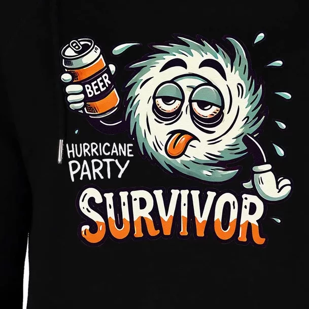 Hurricane Party Survivor Hungover Beer Drinking Hurricane Womens Funnel Neck Pullover Hood