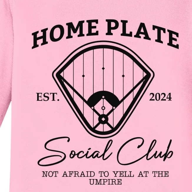 Home Plate Social Club Baseball Mom Baby Long Sleeve Bodysuit