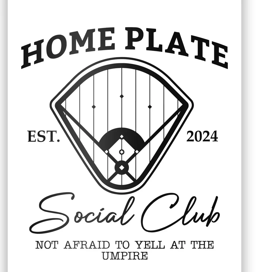 Home Plate Social Club Baseball Mom Poster