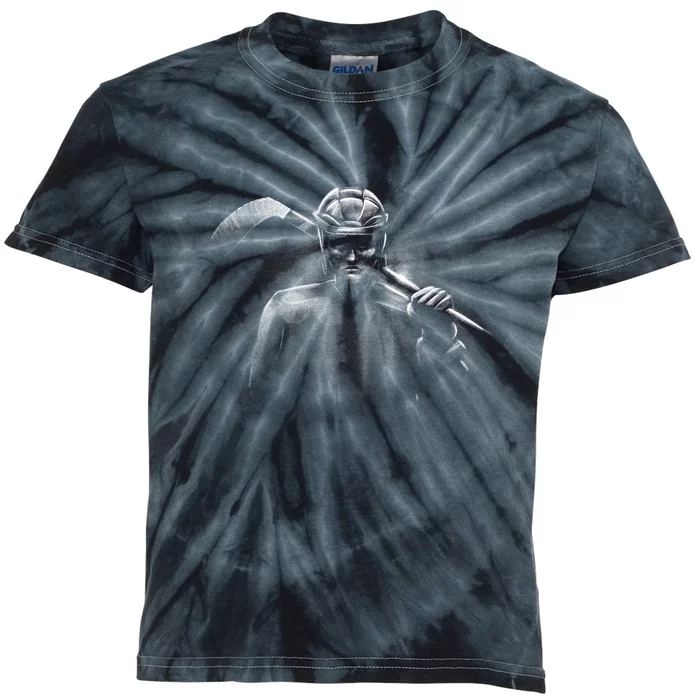 Hockey Player Sketch Kids Tie-Dye T-Shirt