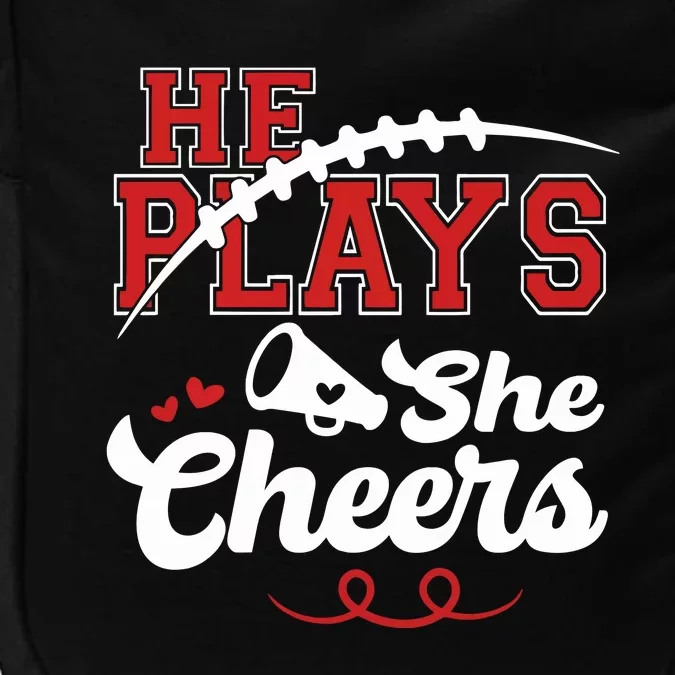 He Plays She Cheers Football Impact Tech Backpack