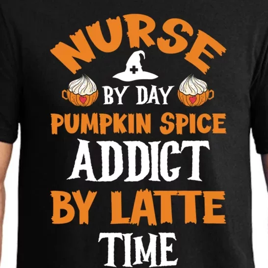 Halloween Pumpkin Spice Latte Nurse Coffee Lover Gift Pajama Set