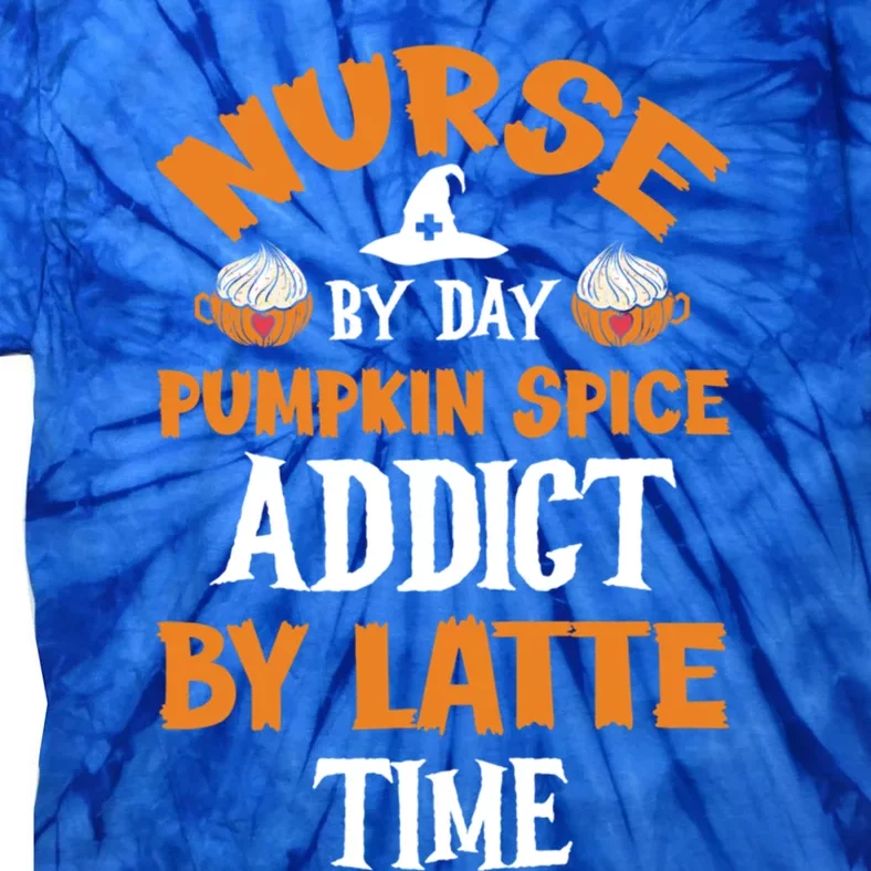 Halloween Pumpkin Spice Latte Nurse Coffee Lover Gift Tie-Dye T-Shirt