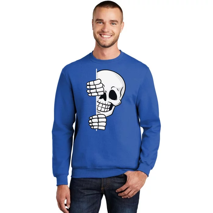 Halloween Peeking Skeleton Scary Sweatshirt