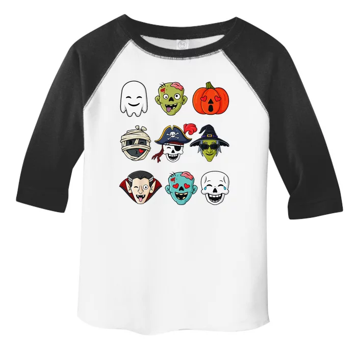 Halloween Pirate Skeleton Zombie Mummy Funny Faces Toddler Fine Jersey T-Shirt