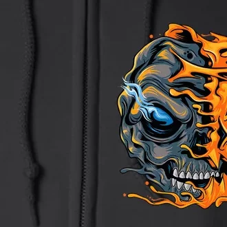 Halloween Pumpkin Skull Full Zip Hoodie