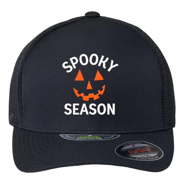 Halloween Pumpkin SpookySeason Design Gift Flexfit Unipanel Trucker Cap