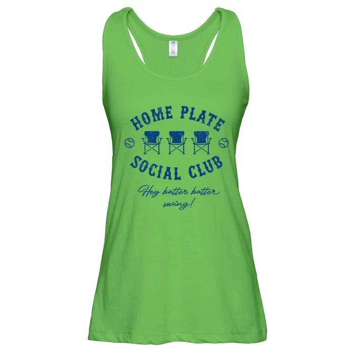 Home Plate Social Club Hey Batter Batter Swing Ladies Essential Flowy Tank