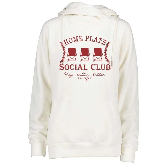 Home Plate Social Club Womens Funnel Neck Pullover Hood