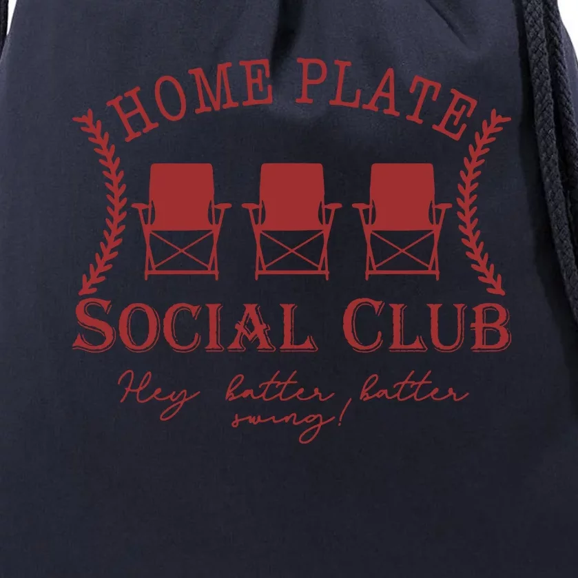 Home Plate Social Club Drawstring Bag