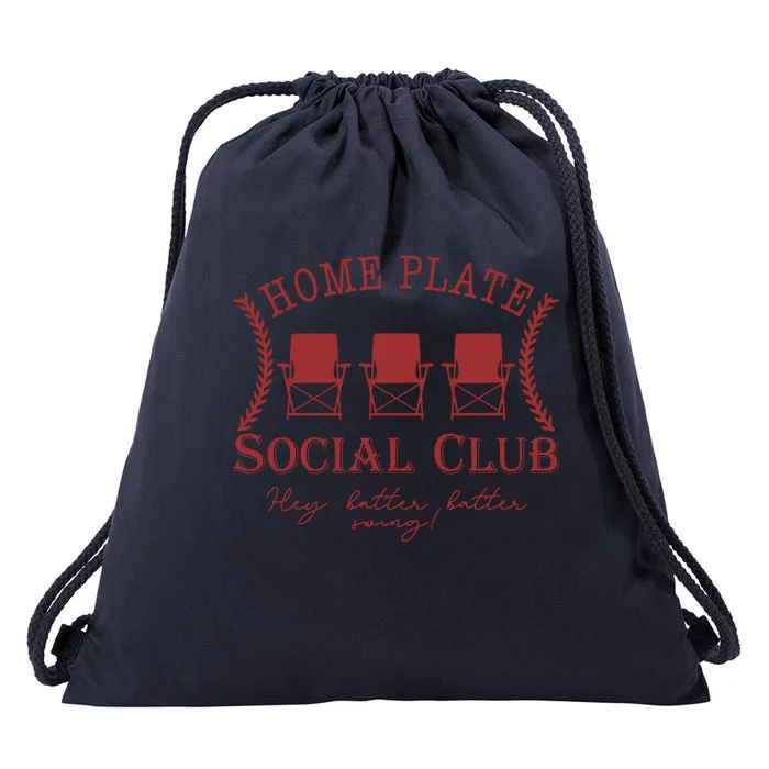 Home Plate Social Club Drawstring Bag