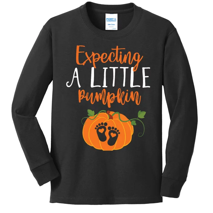 Halloween Pregnancy Shirts Mom To Be Expecting Little Pumpkin Kids Long Sleeve Shirt