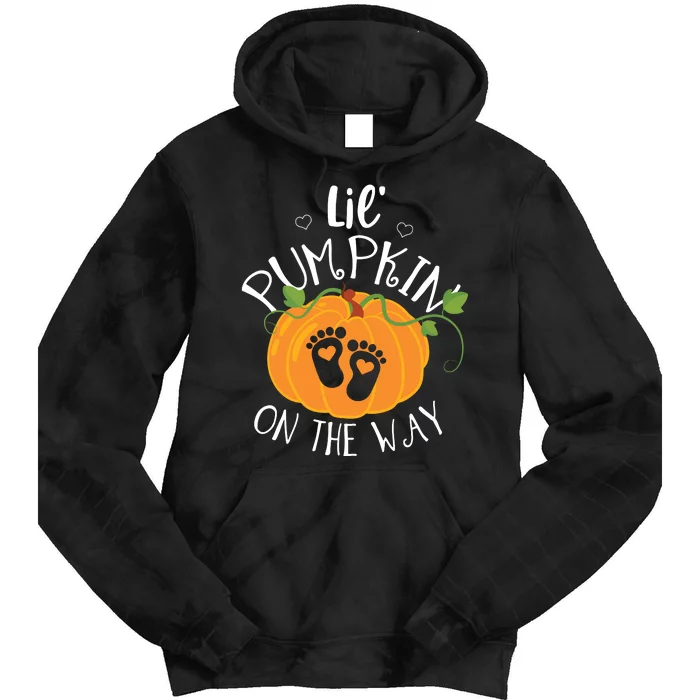 Halloween Pregnancy Shirts Mom To Be Lil Pumpkin On The Way Tie Dye Hoodie