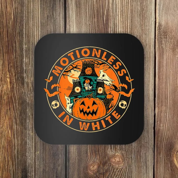 Halloween Pumpkin Scary Funny Motionlesses In White Coaster