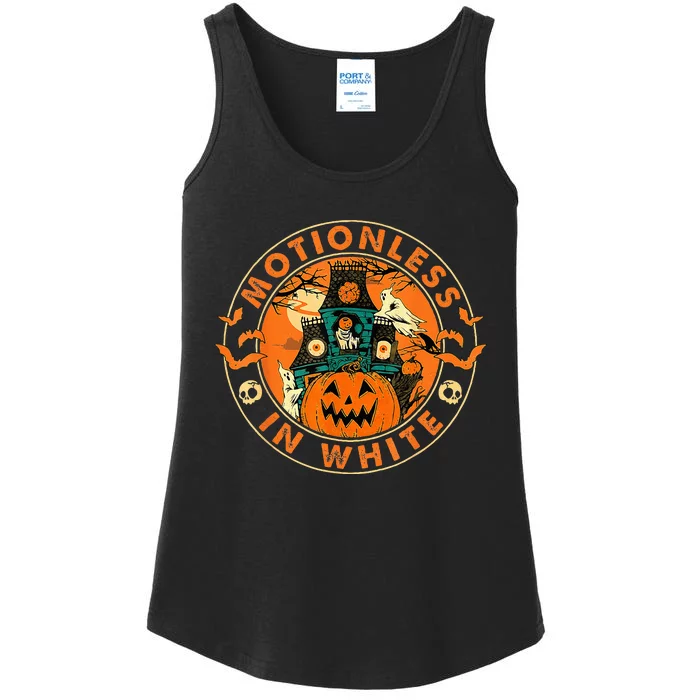 Halloween Pumpkin Scary Funny Motionlesses In White Ladies Essential Tank