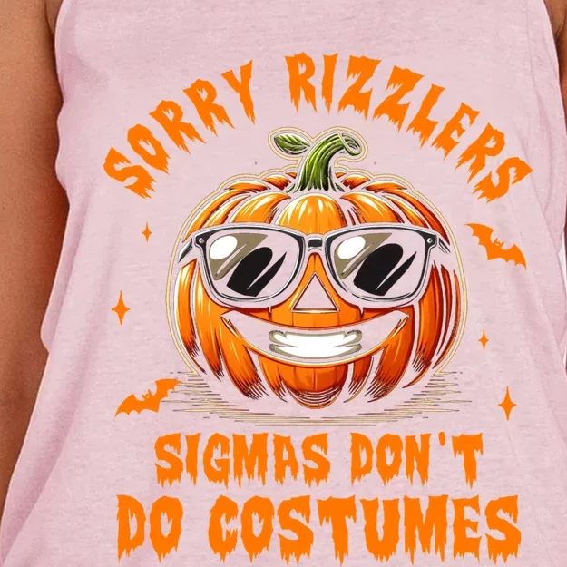 Halloween Pumpkin Spooky Vibes Sigmas DonT Do Costumes Gift Women's Knotted Racerback Tank