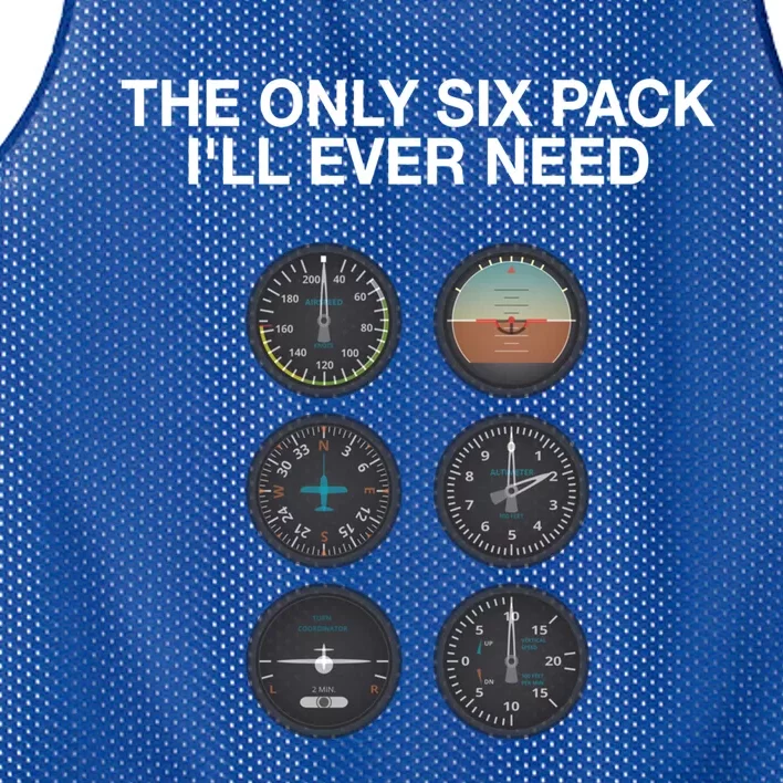 Hilarious Pilot Six Pack Great Gift Mesh Reversible Basketball Jersey Tank